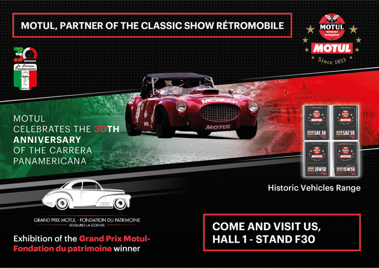 A MOTUL CELEBRA O 30º ANIVERSÁRIO DA CARRERA PANAMERICANA NO RÉTROMOBILE 2018