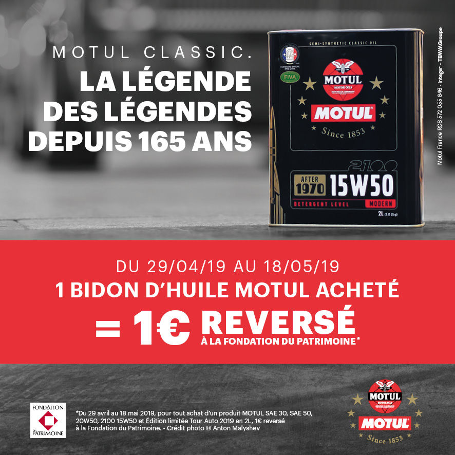 Motul lance une opération dédiée au patrimoine roulant français à l'occasion du Tour Auto Optic 2000